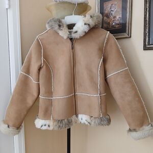 Maurices Beige Faux Fur Lined Jacket